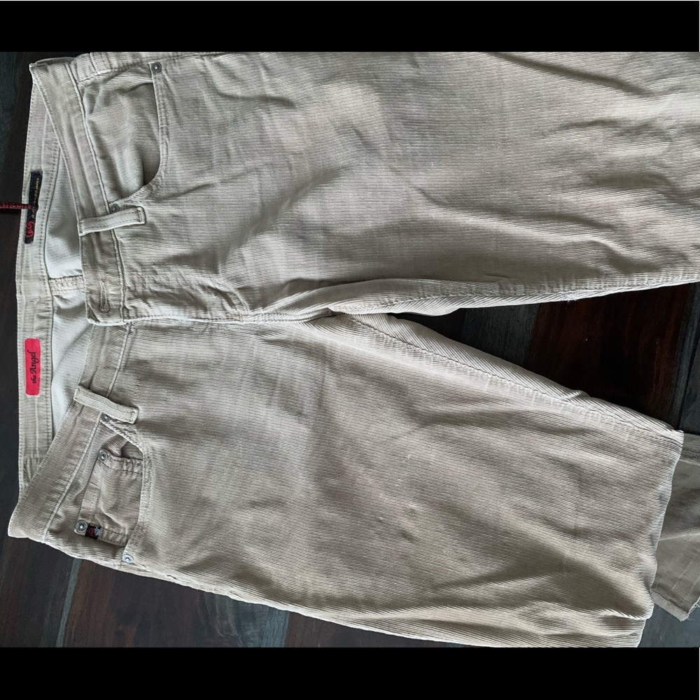 Cordoroy flare rough cut jeans
